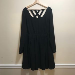 Torrid Black Strappy Back Peasant Dress